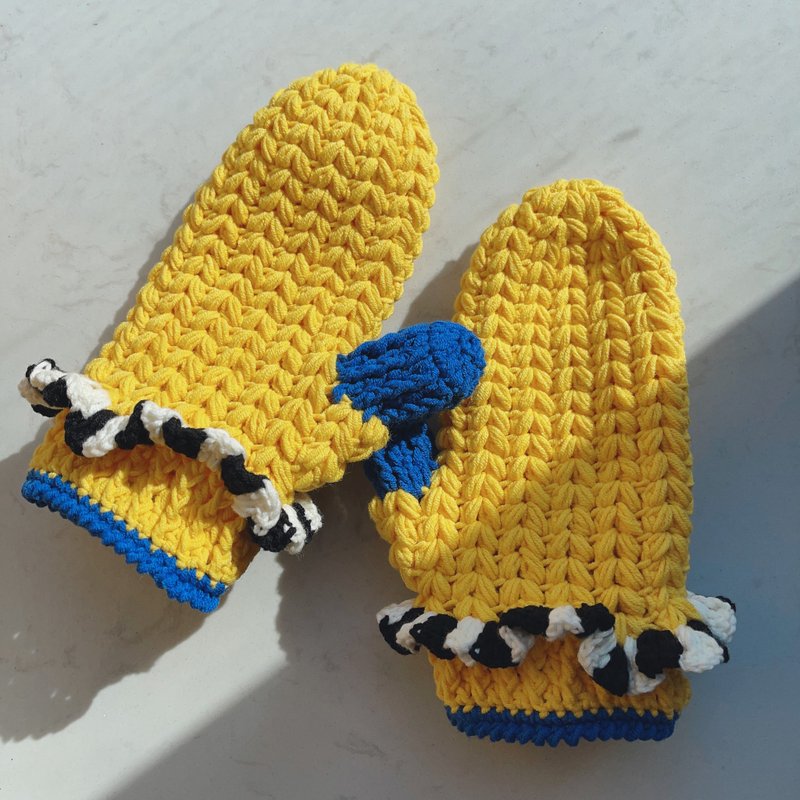 Mother's Day Gift Box [Seasonal Special] [Out of Print Special] Crocheted Cute Gloves - Gloves & Mittens - Cotton & Hemp Yellow