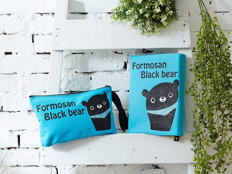 Adorkable series fabric book cover&amp;makeup bag-Formosan Black bear