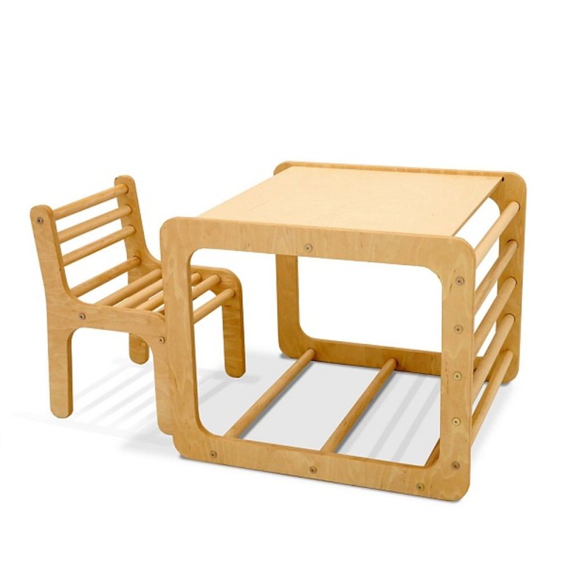 Montessori Wooden Kids Cube Table with Chair Set - เฟอร์นิเจอร์เด็ก - ไม้ หลากหลายสี