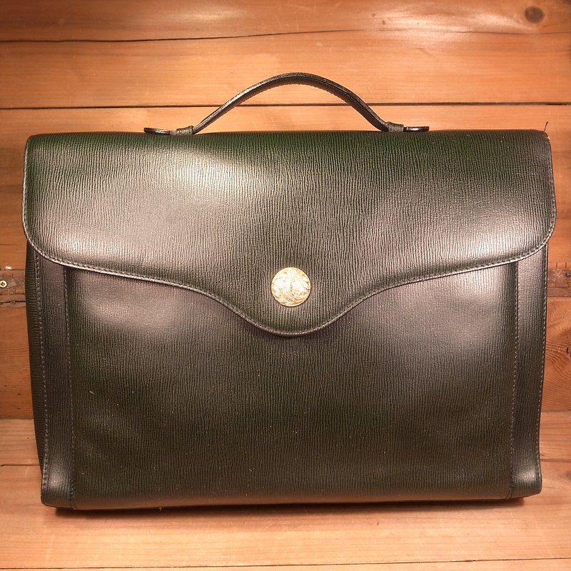 Old bones Italy green portable briefcase VINTAGE - Handbags & Totes - Genuine Leather Green
