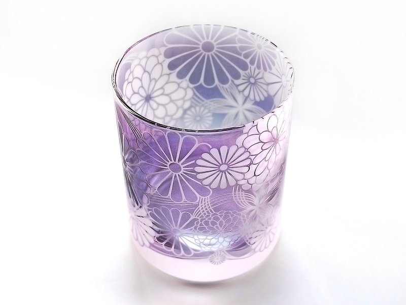 Shukuhana chrysanthemum [Shion-foam] - Teapots & Teacups - Glass Purple