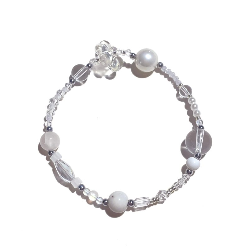 White Natural Stone Bracelet 018 - 手鍊/手環 - 寶石 白色