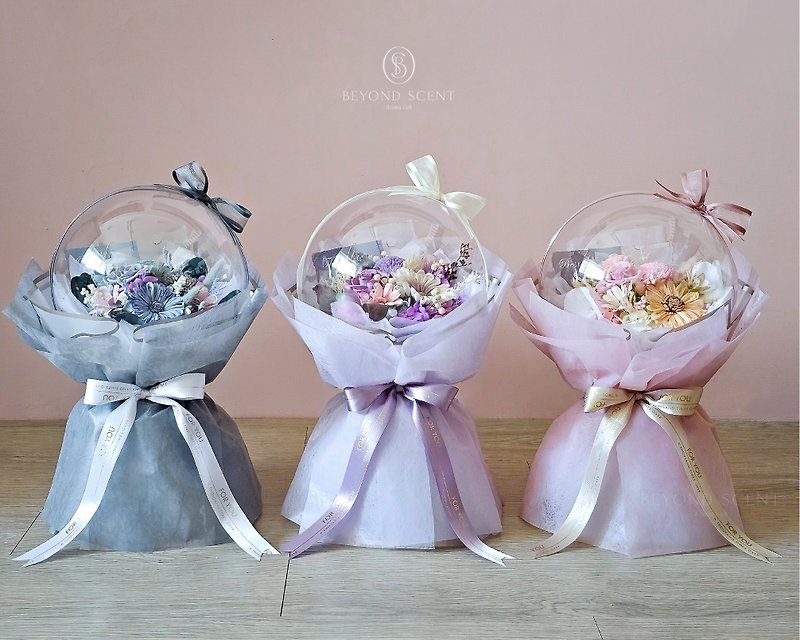 Bobo ball immortalized bouquet - Dried Flowers & Bouquets - Plants & Flowers Pink