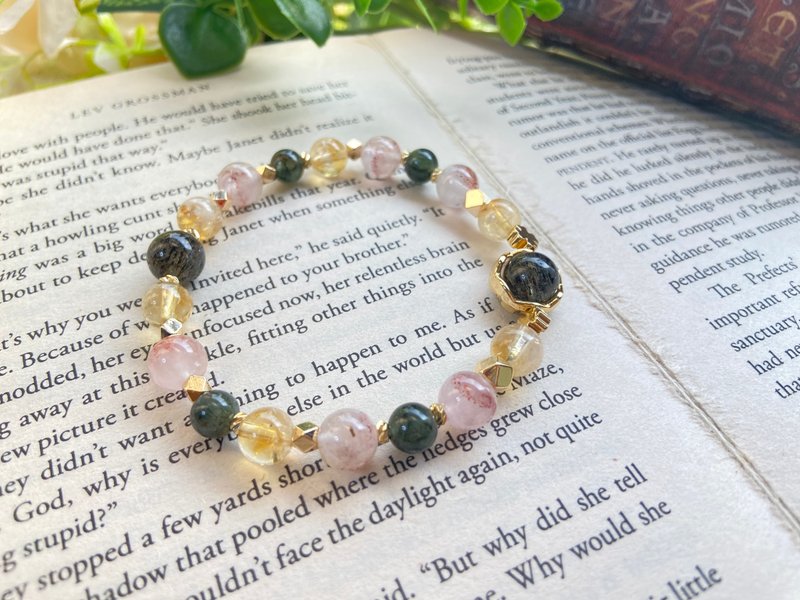 綠碧髮/金草莓/黃塔晶 天然礦石手鍊 - 手鍊/手環 - 水晶 多色