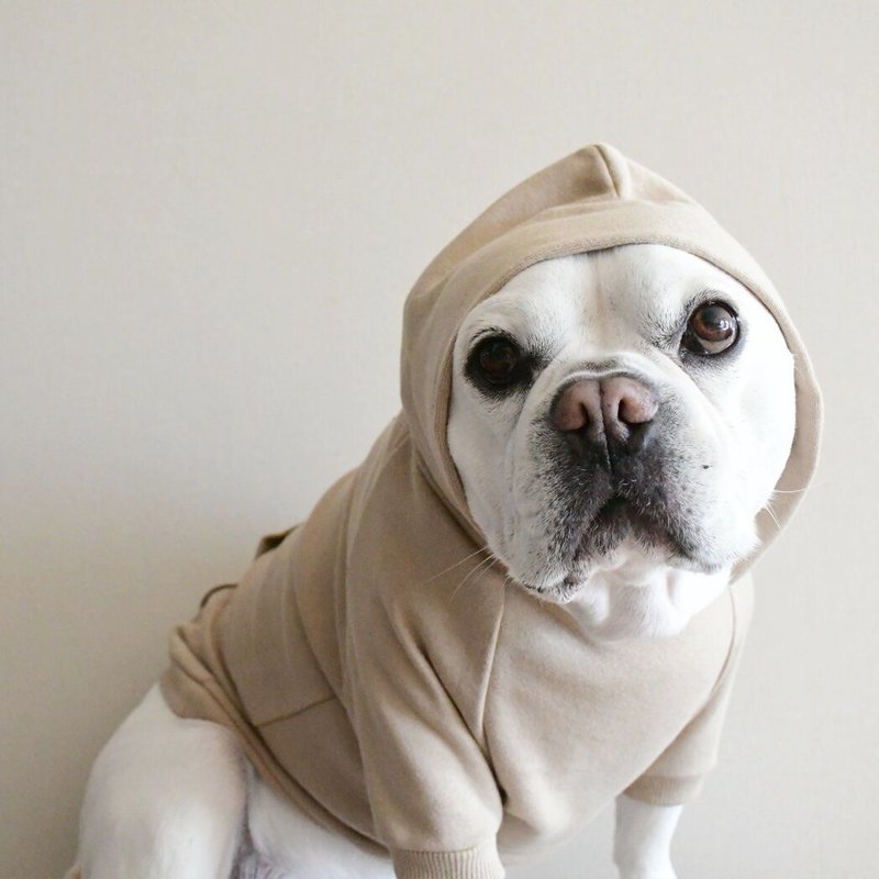 Standard Sweat Hoodie _ Beige _ For French bulldog - Clothing & Accessories - Cotton & Hemp 