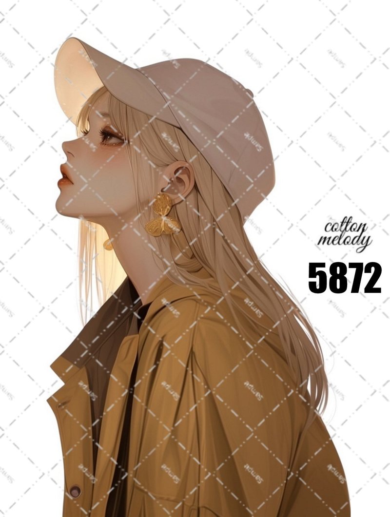 original sticker no.5872 人物ステッカー オリジナルステッカー 人物ステッカー 女の子ステッカー オリジナル人物ステッカー - 貼紙 - 紙 
