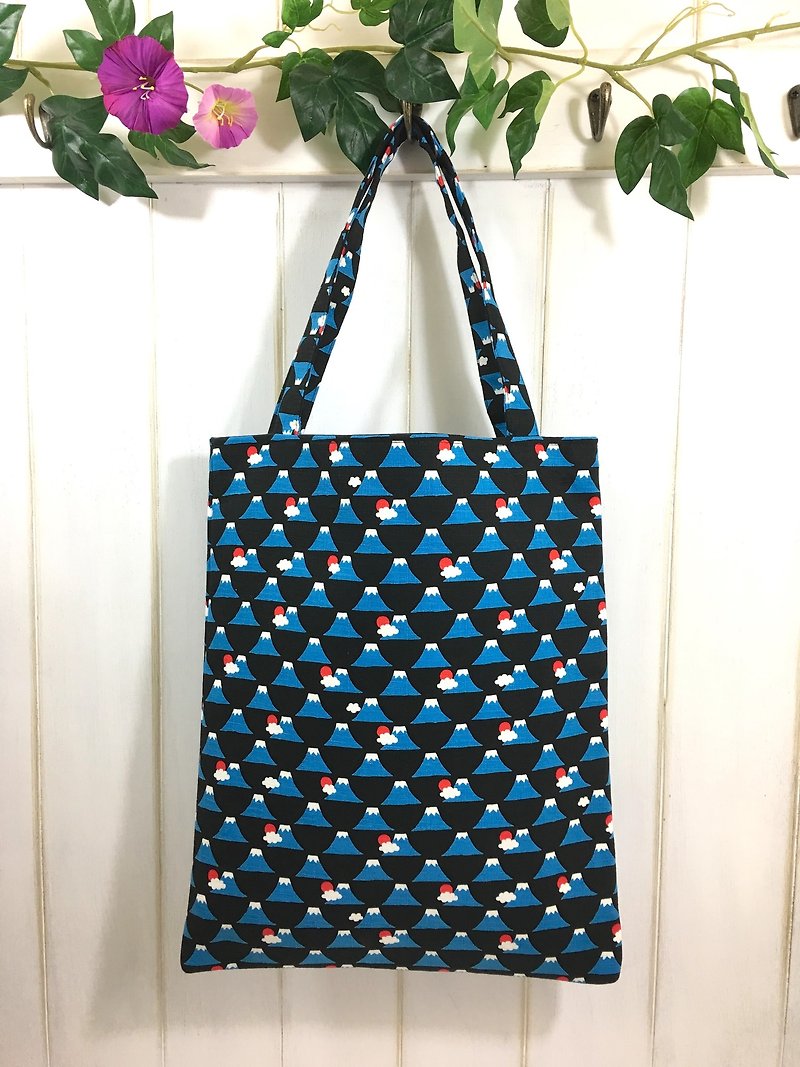 ✎ fixed fan shoulder bag / flat bag shoulder Fuji I (large) - Messenger Bags & Sling Bags - Cotton & Hemp 