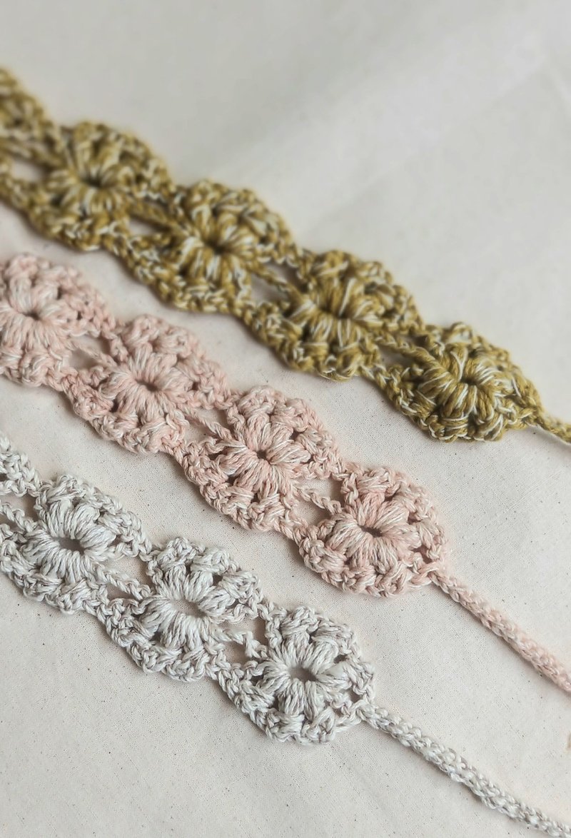 Two-color cotton handwoven headband - เครื่องประดับผม - ผ้าฝ้าย/ผ้าลินิน 