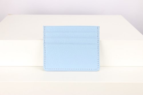 SIMPLEST C006 Card Case Wallet - Sky blue - Genuine leather