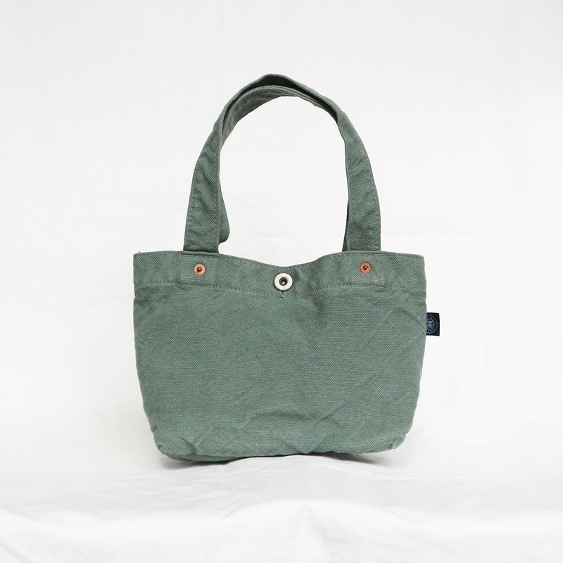 Boat-shaped tote bag S [2024 Fall/Winter limited color: silver-gray] (VC-7S) - กระเป๋าถือ - ผ้าฝ้าย/ผ้าลินิน สีเขียว