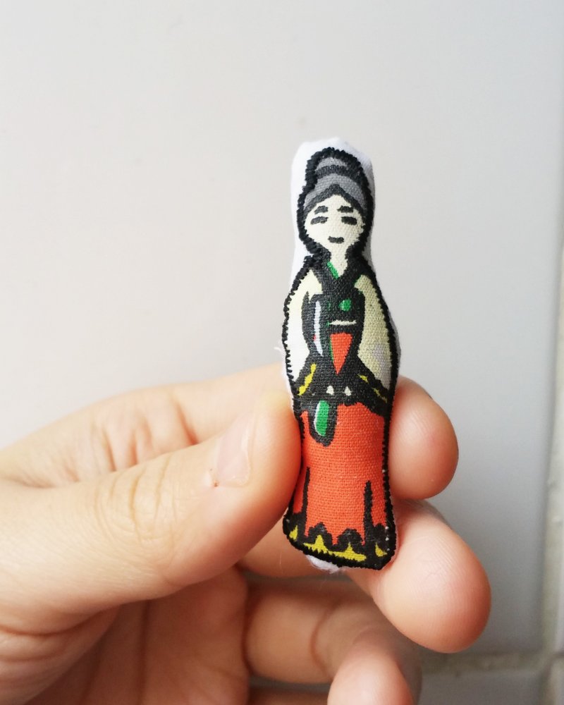 [LineWorkLab]世界各地的人胸針 - 韓國人 People Around the World Brooch - Korean - 胸針 - 其他材質 橘色