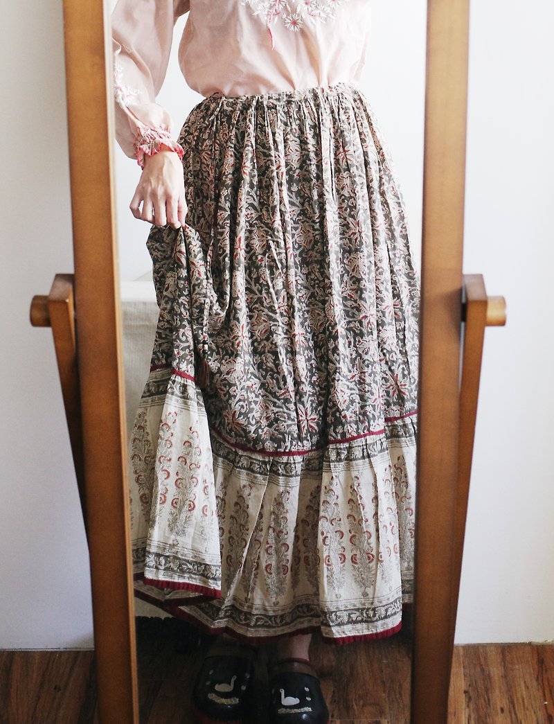 Fabindia Indian hand stamped long skirt - Skirts - Cotton & Hemp 