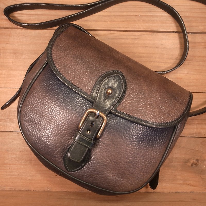Old bones CHESNEAU leather side backpack Vintage - Messenger Bags & Sling Bags - Genuine Leather Gray