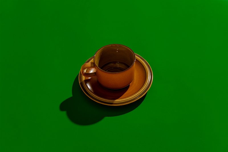 旧友限定ギフト ー 西ドイツアンティーク 抹茶モカ 手描きシリーズ コーヒーカップとプレートセット ー 150ml - グラス・コップ - 陶器 ブラウン