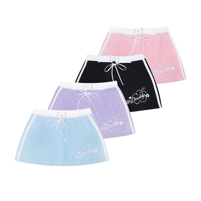 DADDY | Hibiscus Skirt mini skirt French Terry Style Summer - Skirts - Other Materials 