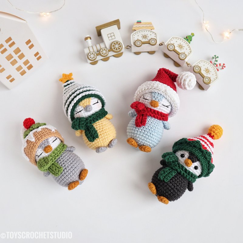 Amigurumi mini penguins - Christmas penguin pattern, Christmas decorations - อื่นๆ - วัสดุอื่นๆ 