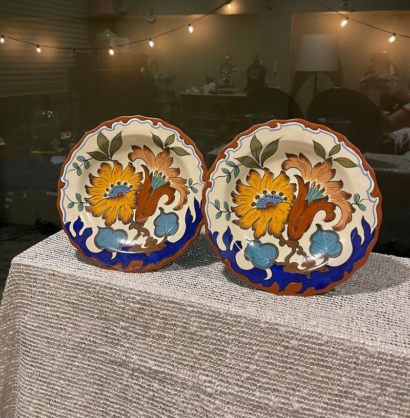 ゴーダショープレートセットオランダから手描きのプレートアート - 花瓶・植木鉢 - 陶器 多色