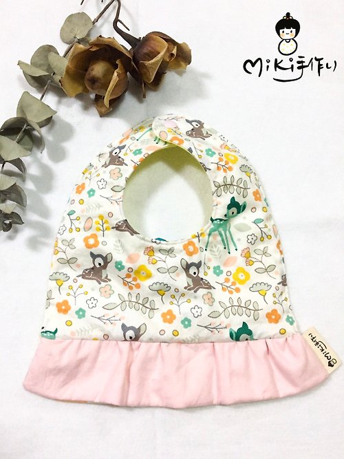 Miki手作り Miki手作 日本 造型裙擺圍兜 嬰兒圍兜 雙面 圍兜 口水巾 鹿