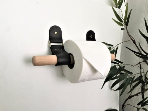 underkini 皮革廁紙架 // 皮革毛巾架 //浴室收納裝飾 // 時尚的廁紙架套件