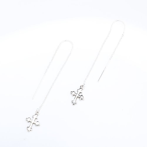 Angel & Me 珠寶銀飾 花蕾 十字架 Cross s925 純銀 耳鍊 耳環 耳夾 耶誕 生日 禮物