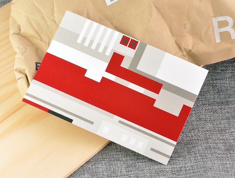 Geometry Sneakers Postcard - Nike Air max 1 - การ์ด/โปสการ์ด - กระดาษ สีแดง