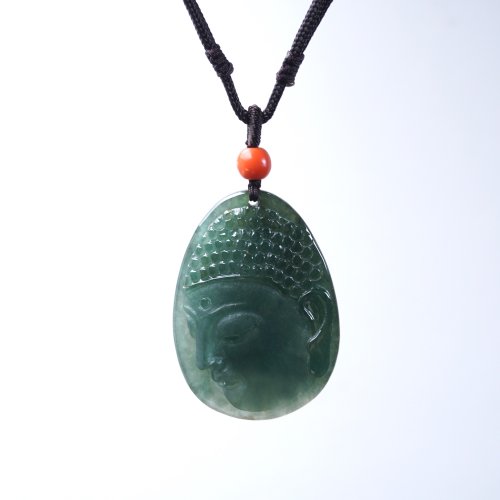 瓔珞珠寶盒 E.L.Jewelry Box 冰種藍水翡翠精雕佛首項鍊 | 天然翡翠A貨 | 送禮