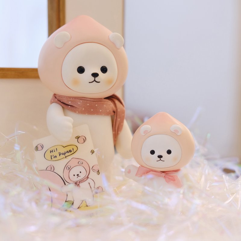 Planetbear Braised small peaches Mini popea tide play hand-made cute doll - บอร์ดเกม - วัสดุอื่นๆ 