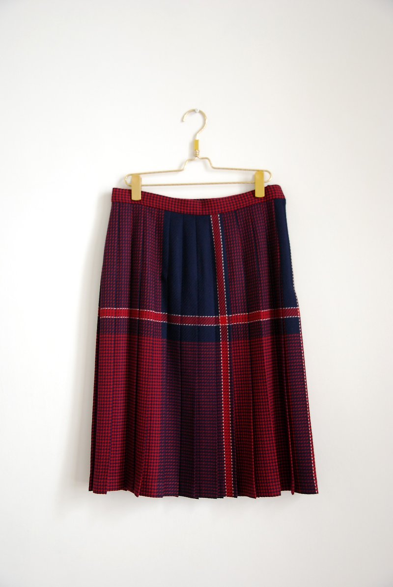 カボチャヴィンテージ。ヴィンテージチェック柄のウールのスカート - スカート - その他の素材 