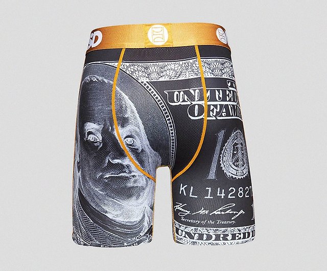 PSD Underwear MONEY LUX-Flat Boxer-Inverted Benjamin-Charcoal Gray