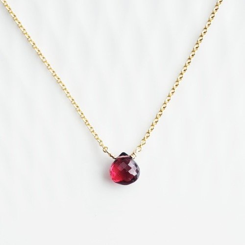 Rhodolite Garnet Marron Cut Necklace Pierrette - 設計館