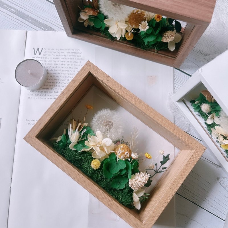 蒲公英永生花框 客製化刻字 畢業禮物 生日禮物 - 乾燥花/永生花 - 植物．花 