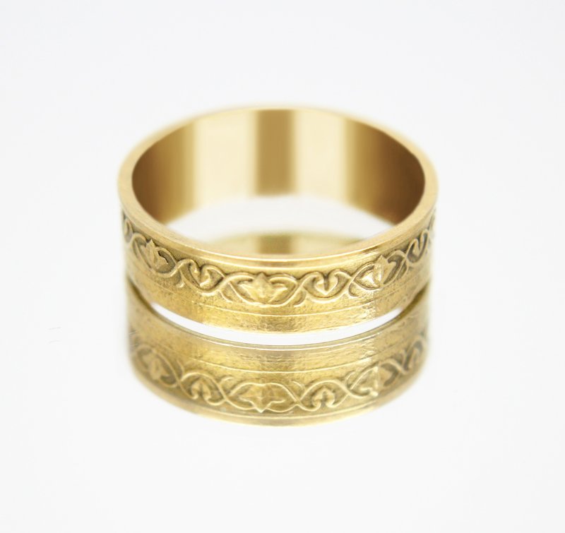 Gold Coin Ring Algeria Coin Ring 50 centimes 1964 18k gold plated ring - 戒指 - 其他金屬 