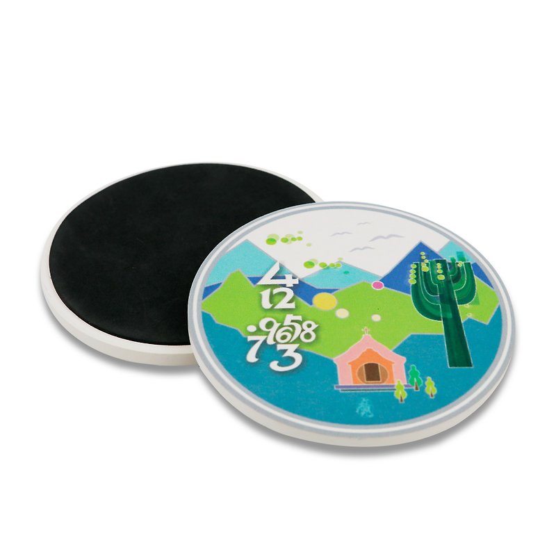 Digital Taiwan Round Coaster - Coasters - Porcelain Multicolor