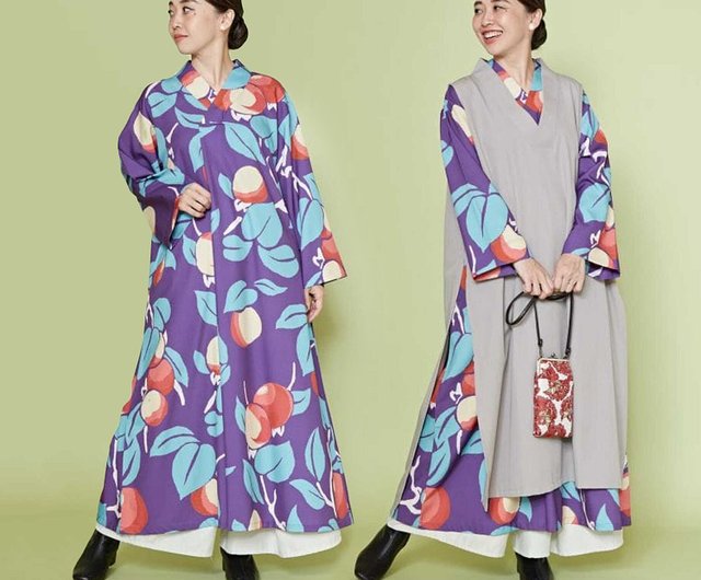 好評予約販売】1+1和風明仙花柄ドレスセット（4色） 7CC-4101
