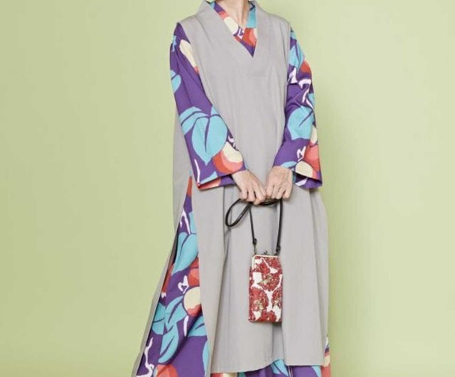 好評予約販売】1+1和風明仙花柄ドレスセット（4色） 7CC-4101