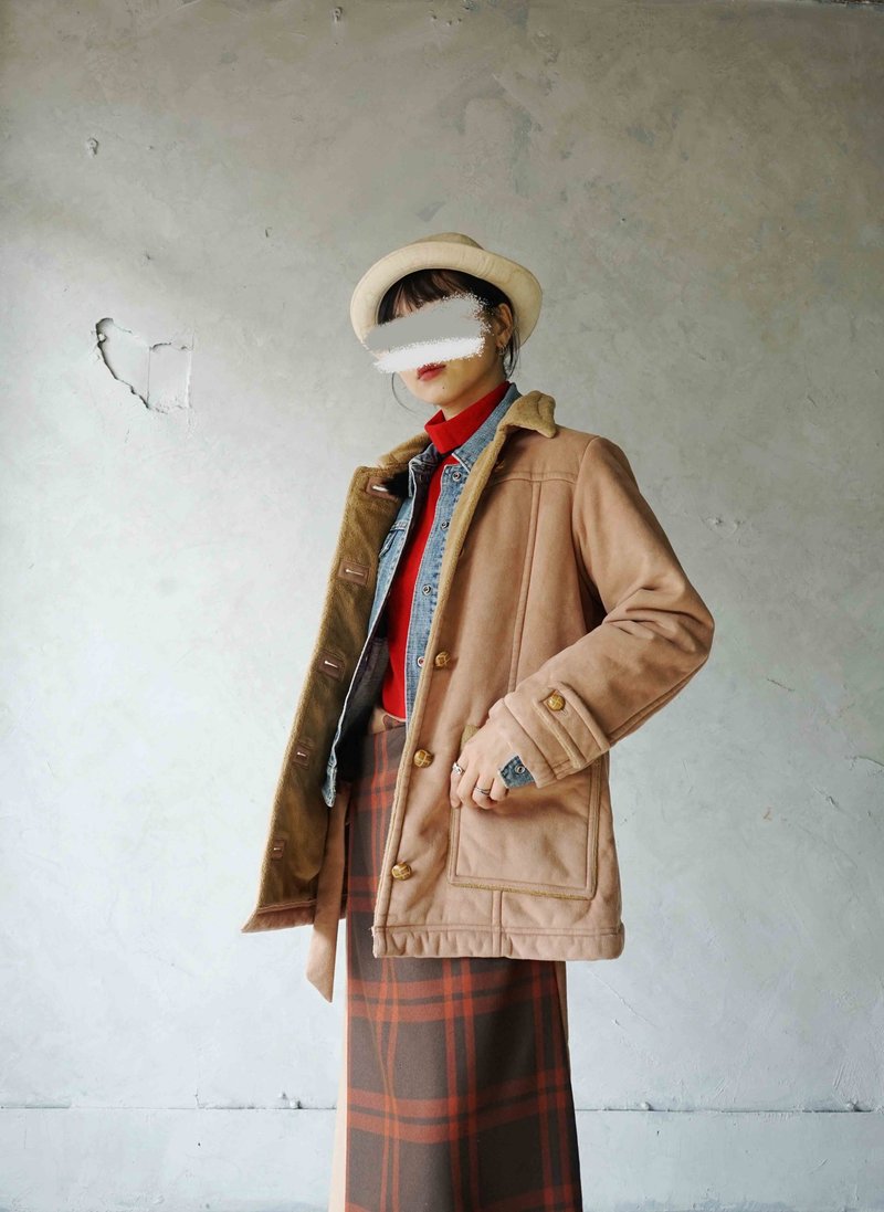 宝探しヴィンテージ - mcgergoe カーキベージュ スエード調 エスキモー ボアジャケット - ジャケット - ポリエステル カーキ