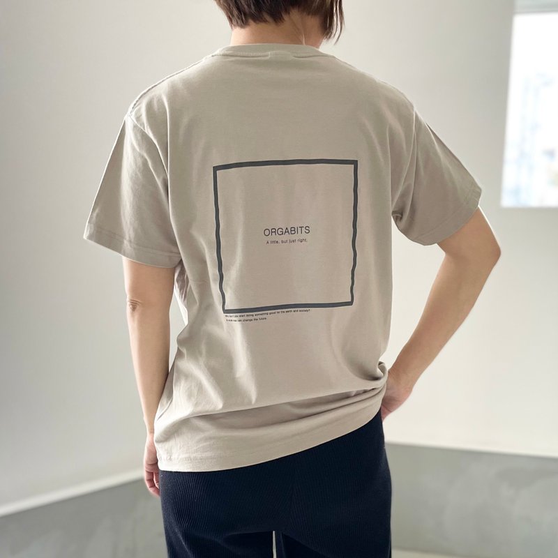 オーガニックコットン Tシャツ ユニセックス 7色展開 【グレージュ】 - 女 T 恤 - 棉．麻 卡其色