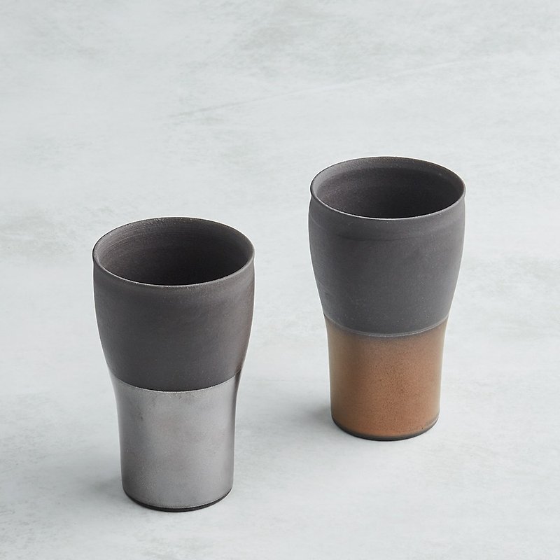 ある種の創造性があります。日本の美濃焼ゴールドとシルバーの薄い月の長い陶器セット（2ピース） - 急須・ティーカップ - 陶器 多色