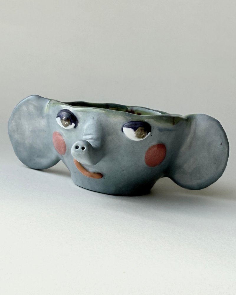 Mini Dumbo Bowls (003) 陶製、迷你、大象碗 - 碗 - 陶 藍色