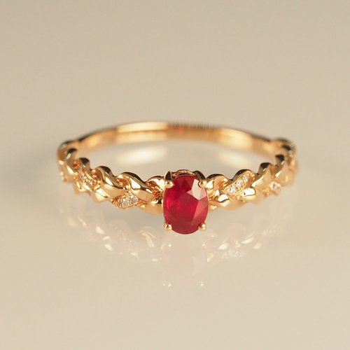 IRIZA Jewellery 18K金紅寶石編織戒指 18K Gold Ruby Braid Ring