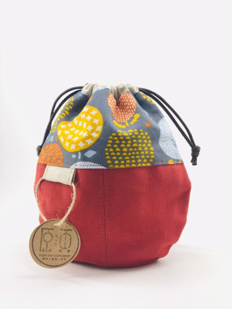 Beam mouth bag (red) - กระเป๋าเครื่องสำอาง - ผ้าฝ้าย/ผ้าลินิน สีแดง
