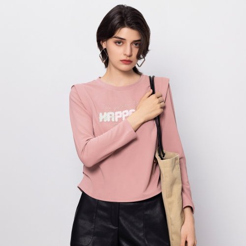 MEDUSA LADY 【MEDUSA】粉紅Happen抓褶休閒Tee(M-XL) | 女休閒上衣 休閒T恤