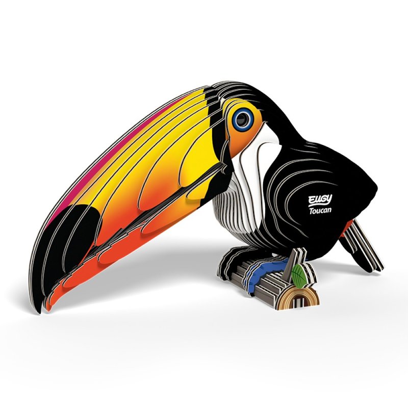 EUGY 3D Cardboard Kit Set Model - 115 Toucan - Puzzles - Paper Multicolor