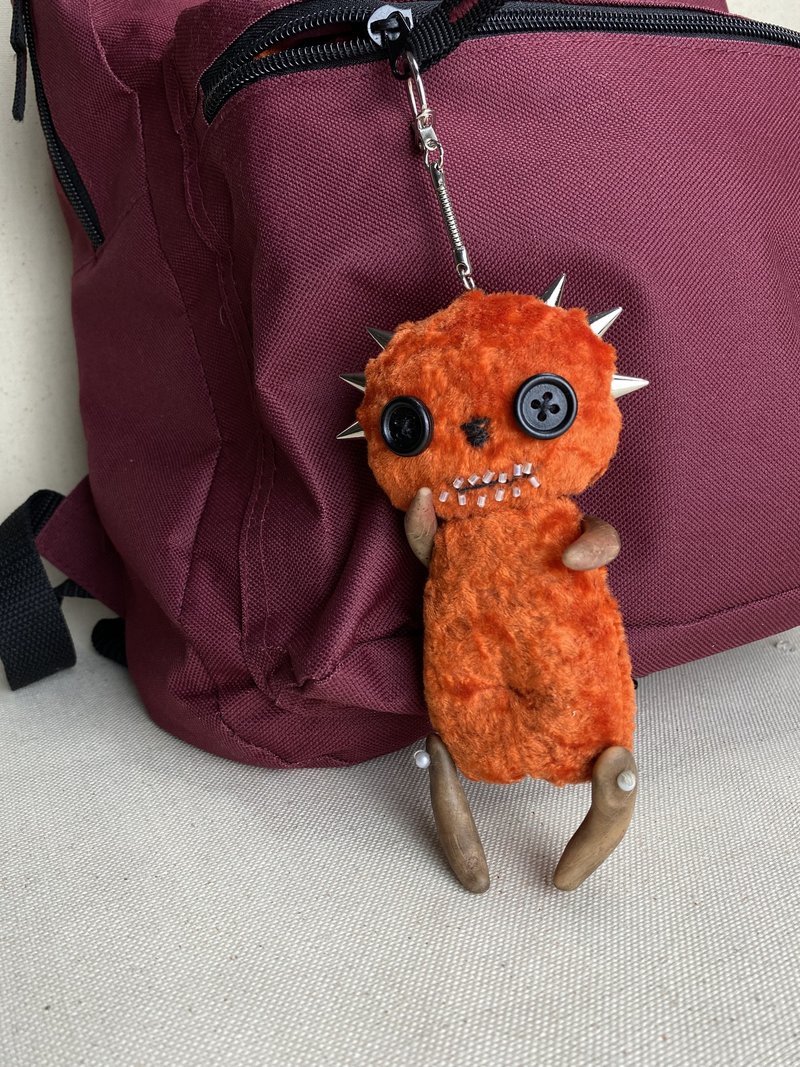 Cotton & Hemp Keychains Orange - Axolotl plush , axolotl keychain , goth car accessories .