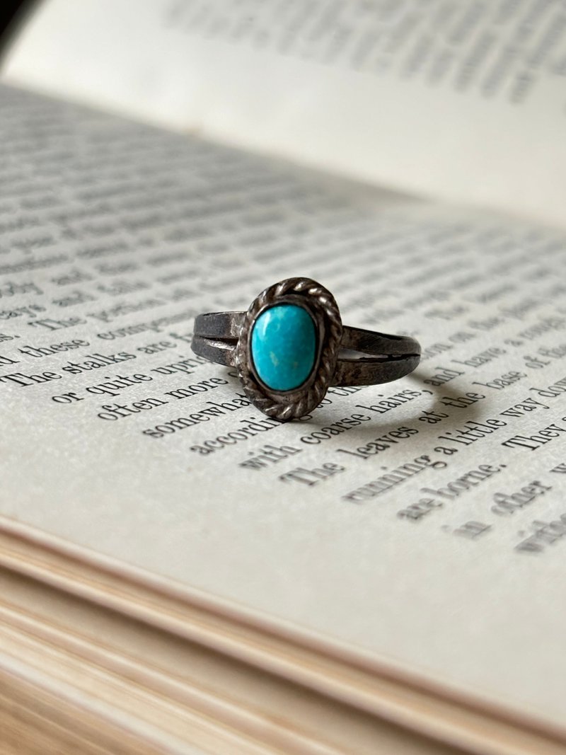 Turquoise Sterling Silver Handmade Unmarked Antique Ring - General Rings - Sterling Silver Silver