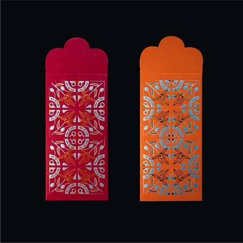 亮點亮品牌形象設計 Light on Liang Design 新春花開。花磚紅包袋。