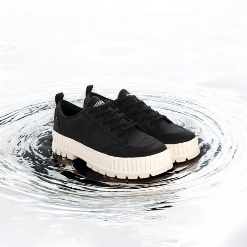 PALLADIUM PALLADIUM PALLASHOCK LO WP+厚底巧克力低筒防水鞋 黑白 74408