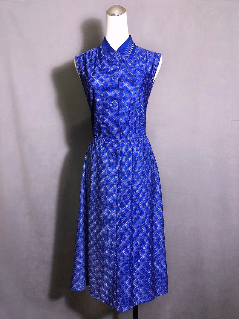 Totem sleeveless vintage dress / abroad brought back VINTAGE - ชุดเดรส - เส้นใยสังเคราะห์ สีน้ำเงิน