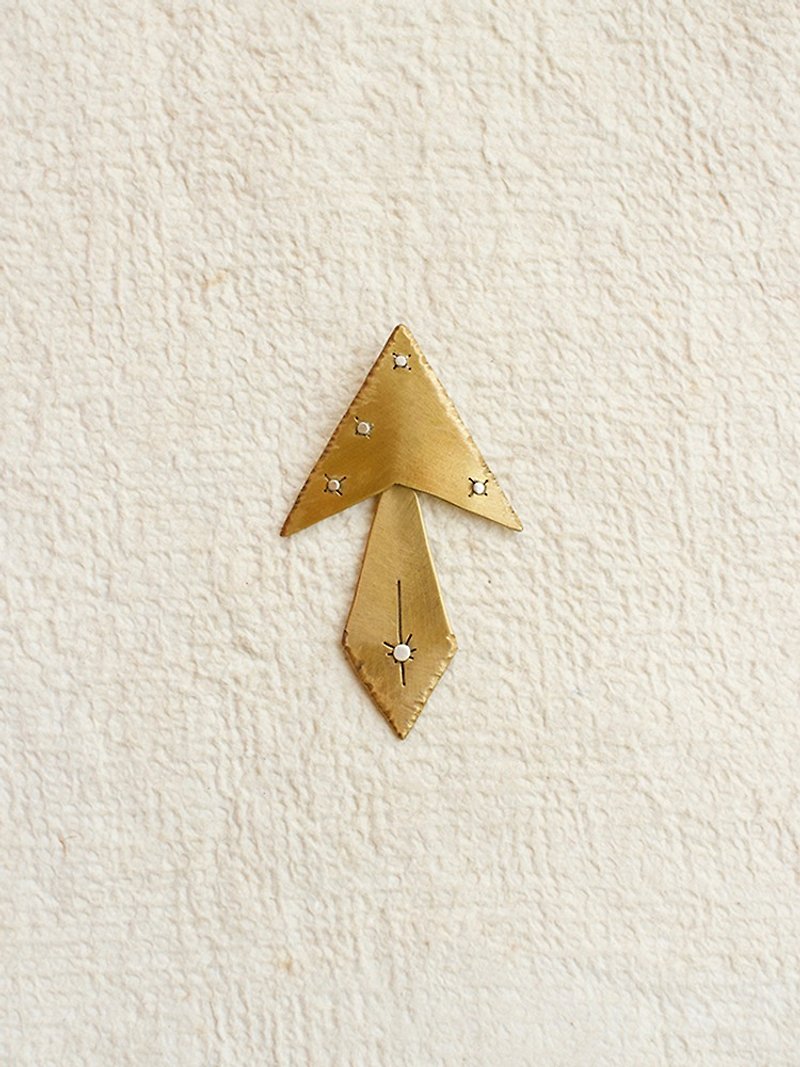 Copper & Brass Earrings & Clip-ons - SILENT ARROW brass single earring