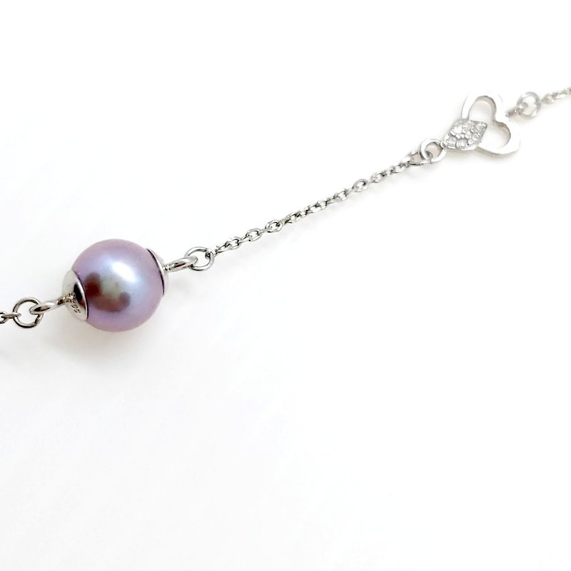 Design love freshwater pearl sterling silver bracelet